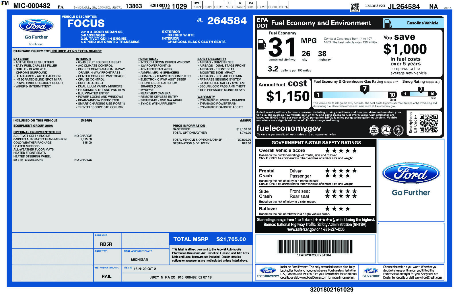 Used 2018 Ford Focus SE w/ Cold Weather Package FWD image 11