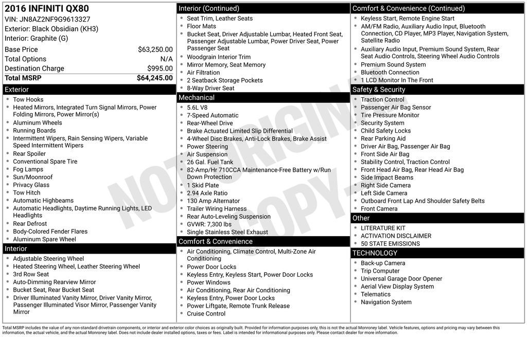 Used 2016 INFINITI QX80 2WD image 40