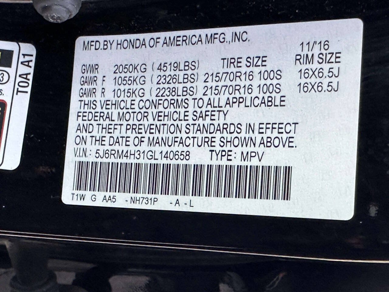 Used 2016 Honda CR-V LX image 24