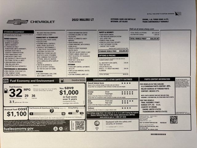 Used 2022 Chevrolet Malibu LT image 50