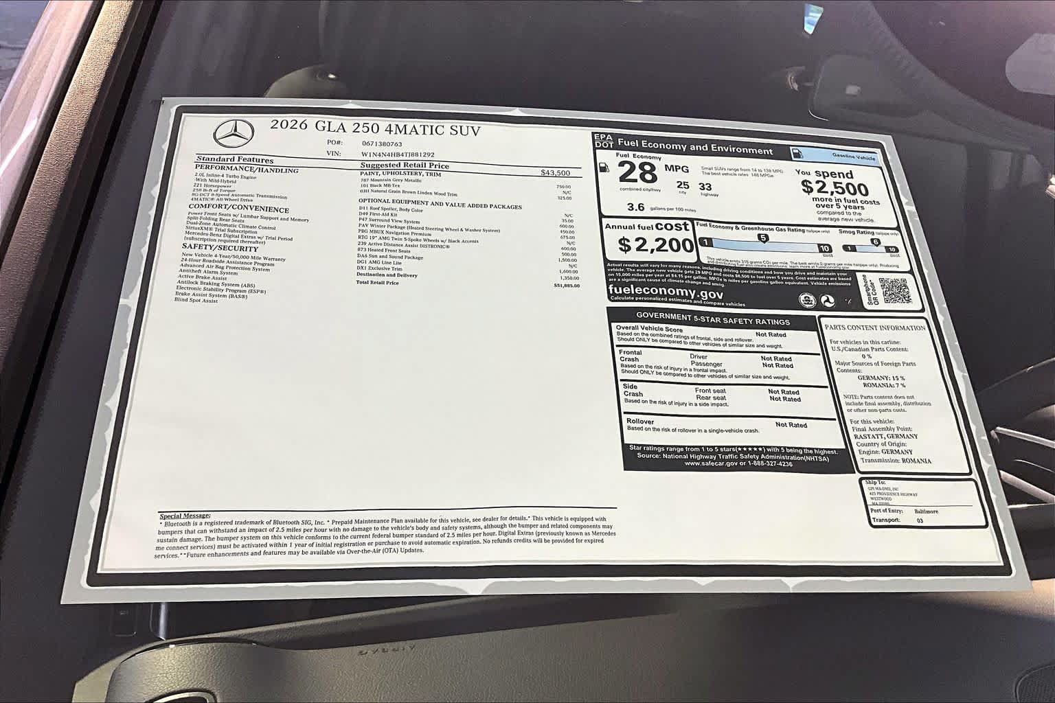 New 2026 Mercedes-Benz GLA 250 4MATIC image 18