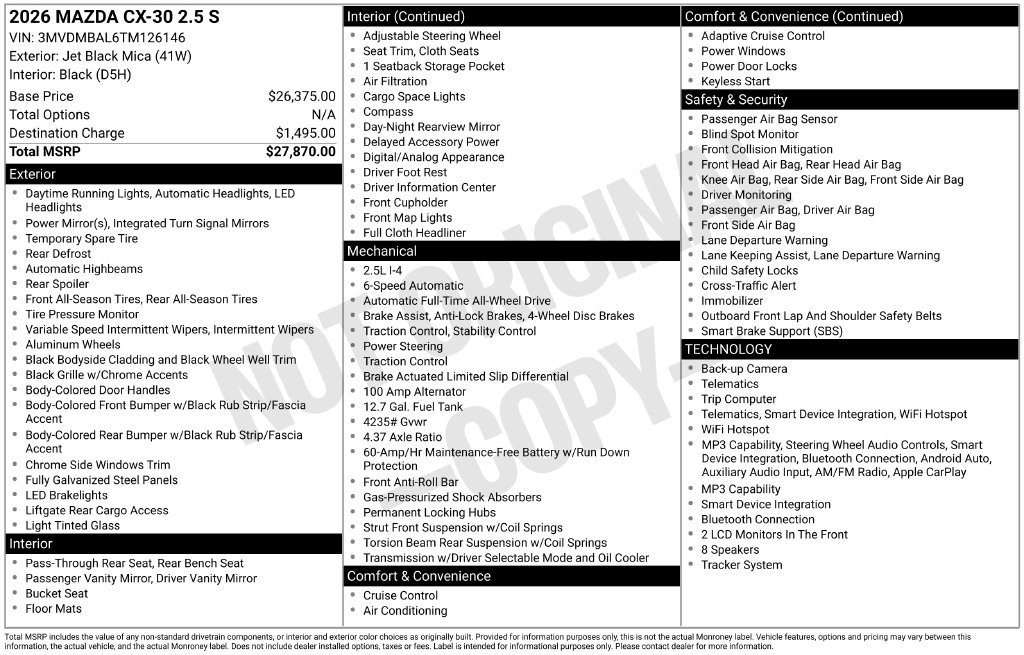 Certified 2026 MAZDA CX-30 AWD 2.5 S image 10