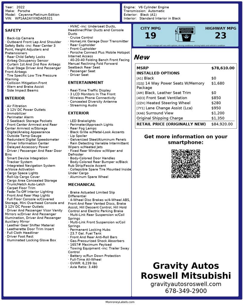 Used 2022 Porsche Cayenne Platinum Edition image 3