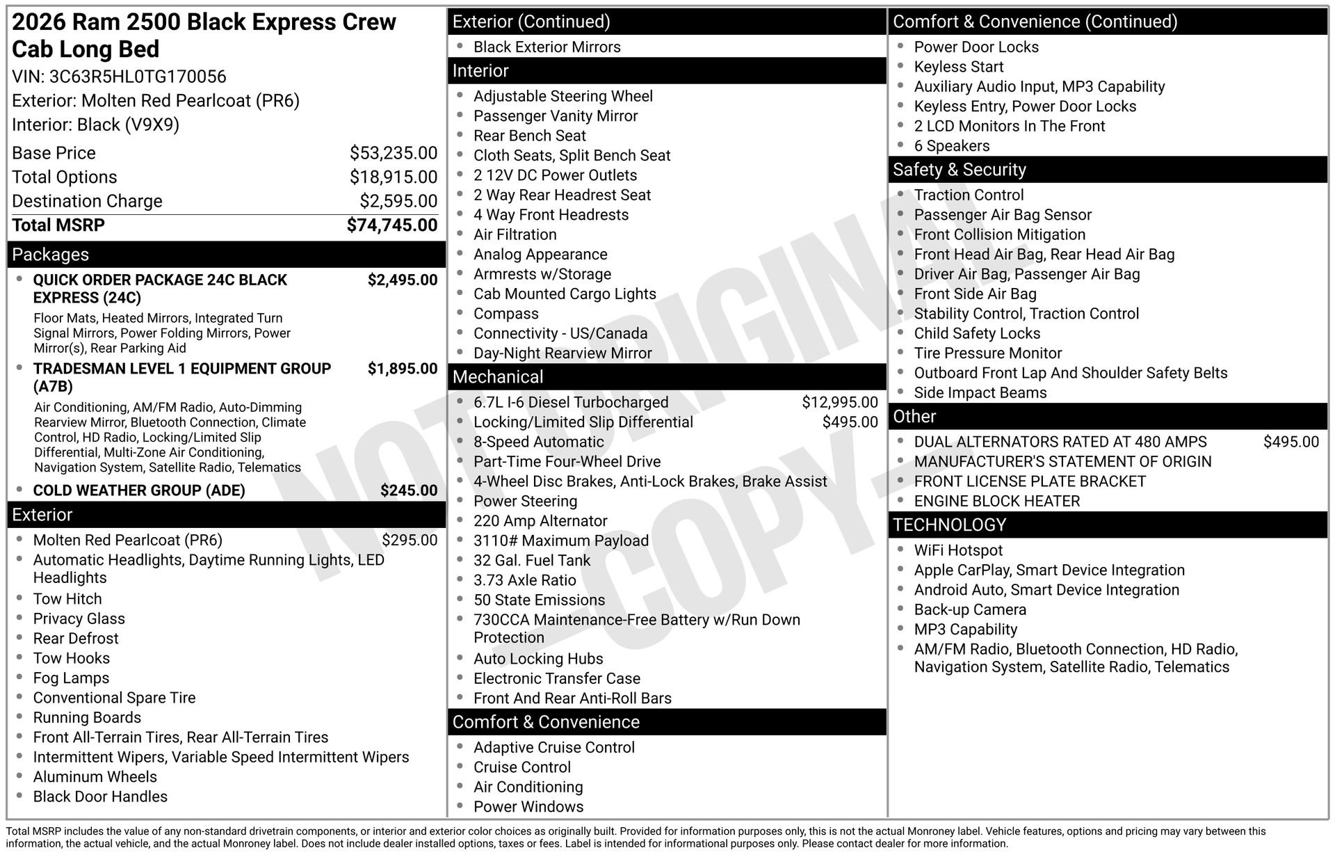 New 2026 RAM 2500 Tradesman image 3
