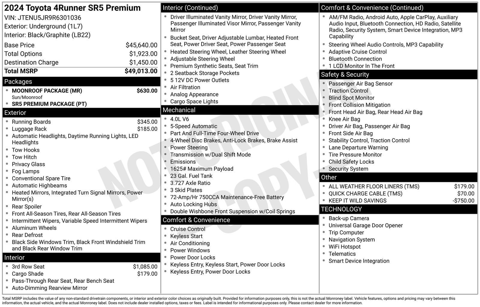 Used 2024 Toyota 4Runner SR5 Premium w/ Moonroof Package AWD/4WD image 29