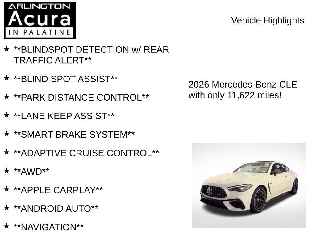 Used 2026 Mercedes-Benz CLE 53 AMG 4MATIC Coupe w/ Driver Assistance Package image 8