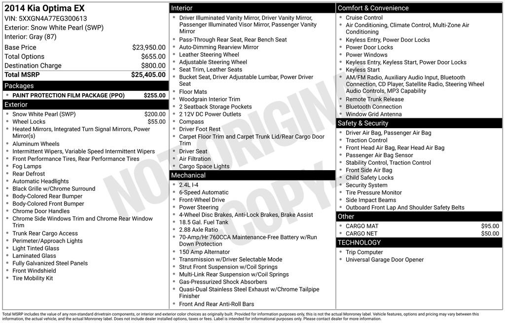 Used 2014 Kia Optima EX w/ Paint Protection Film Package FWD image 26