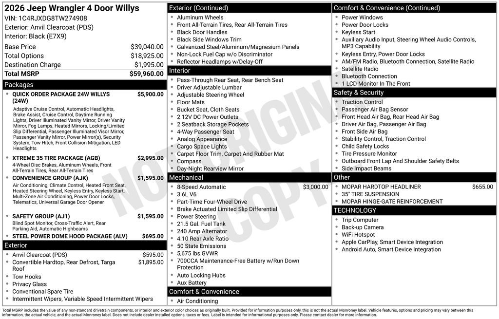 New 2026 Jeep Wrangler Unlimited Sport AWD/4WD image 29