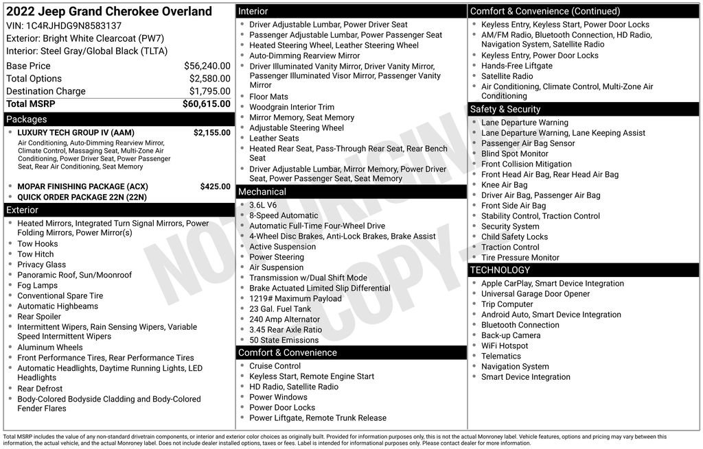 Used 2022 Jeep Grand Cherokee Overland w/ Luxury Tech Group IV image 15