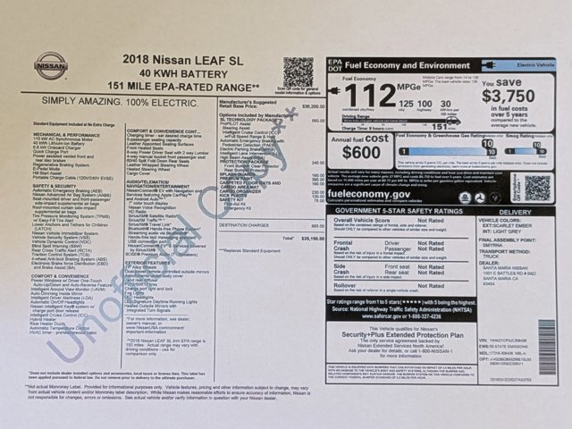 Used 2018 Nissan Leaf SL w/ SL Technology Package image 26