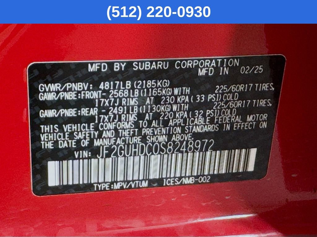 Certified 2025 Subaru Crosstrek 2.0i Premium AWD/4WD image 39