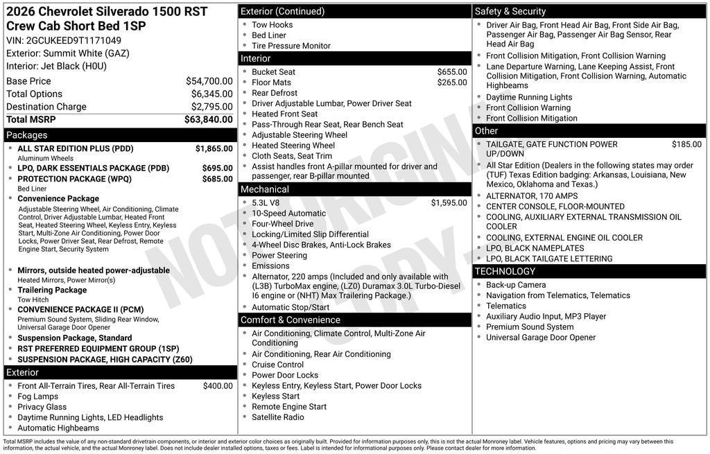 New 2026 Chevrolet Silverado 1500 RST w/ All Star Edition Plus AWD/4WD image 10