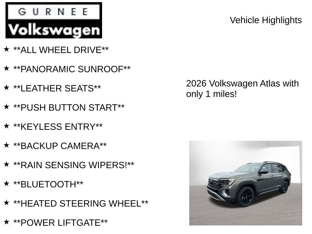 New 2026 Volkswagen Atlas Peak Edition image 7