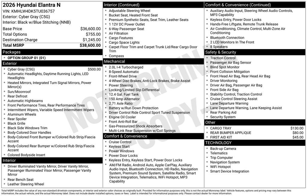 New 2026 Hyundai Elantra N image 23