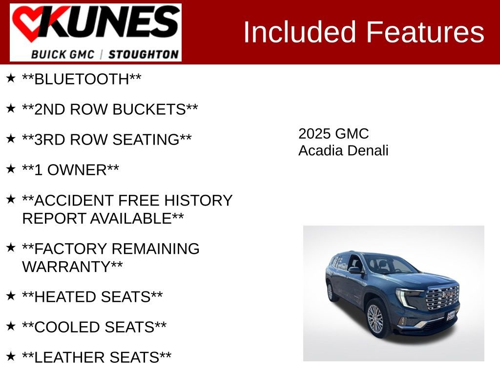 Used 2025 GMC Acadia Denali w/ Super Cruise Package AWD/4WD image 3