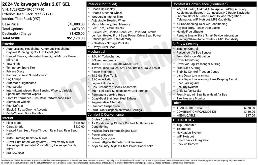 Used 2024 Volkswagen Atlas SEL AWD/4WD image 37