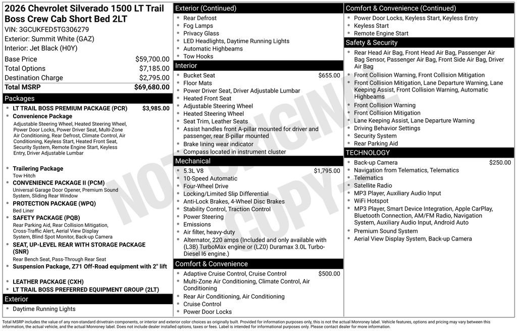 Used 2026 Chevrolet Silverado 1500 LT Trail Boss w/ LT Trail Boss Premium Package AWD/4WD image 40