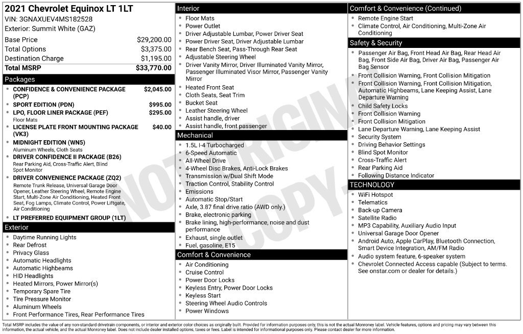 Certified 2021 Chevrolet Equinox LT AWD/4WD image 12