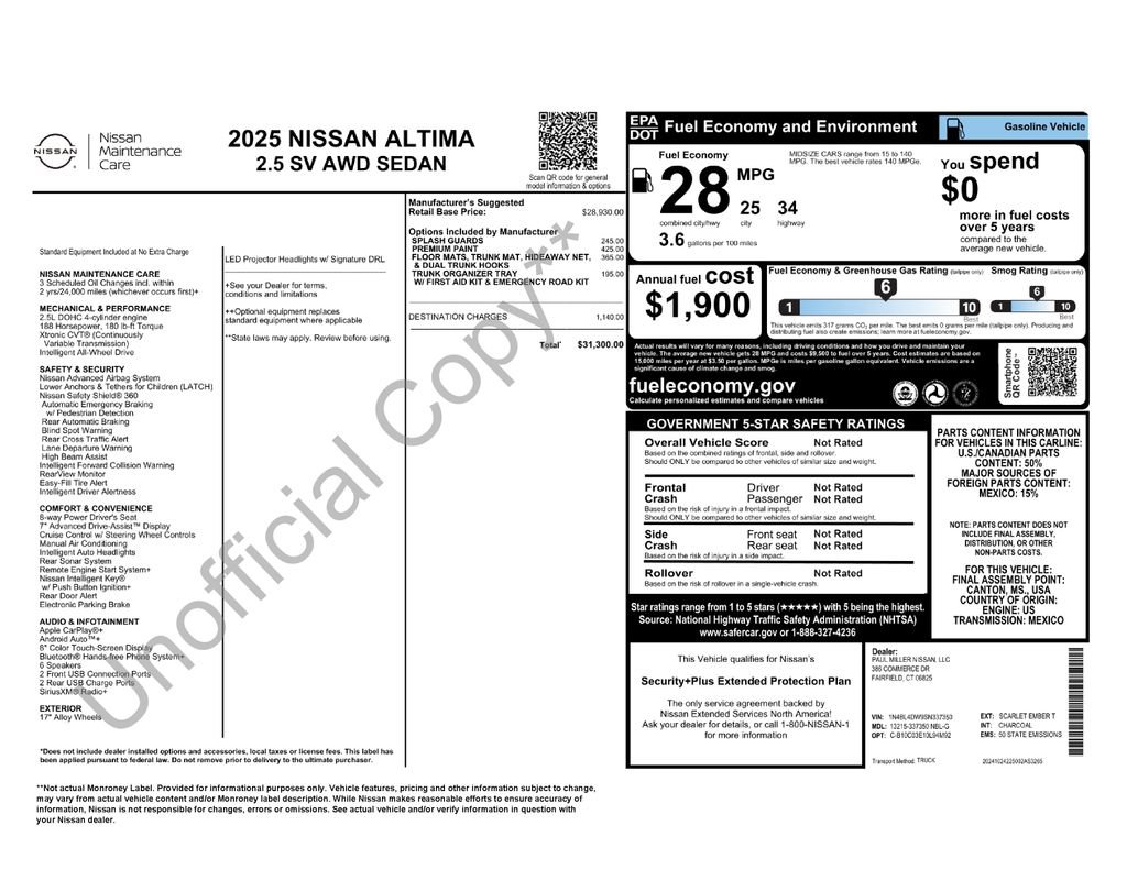 Certified 2025 Nissan Altima 2.5 SV AWD/4WD image 35