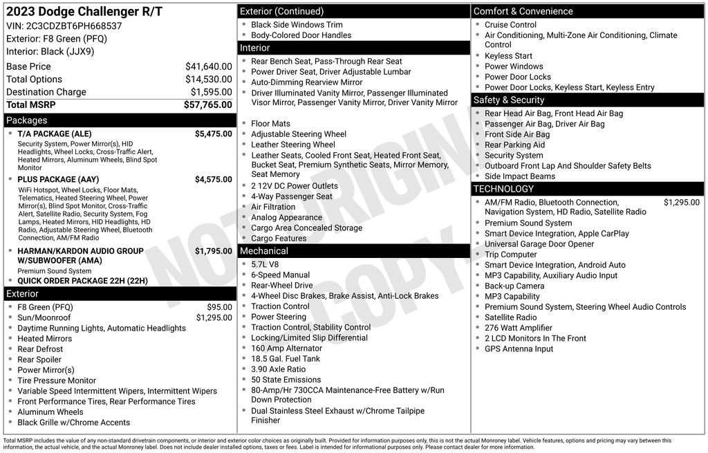 Certified 2023 Dodge Challenger R/T w/ T/A Package RWD image 44
