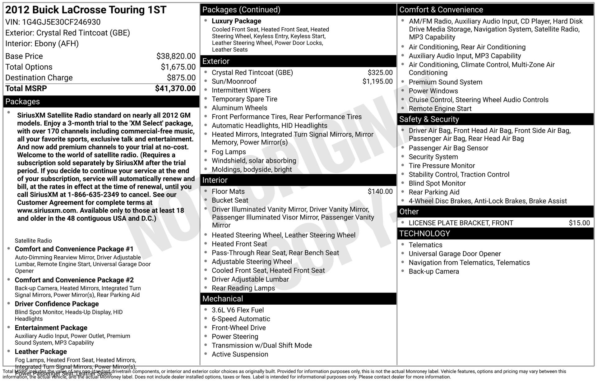 Used 2012 Buick LaCrosse Touring image 3