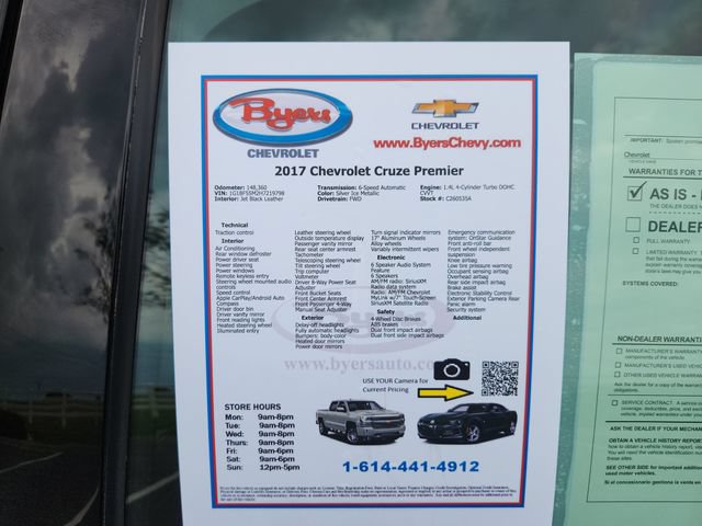 Used 2017 Chevrolet Cruze Premier FWD image 12