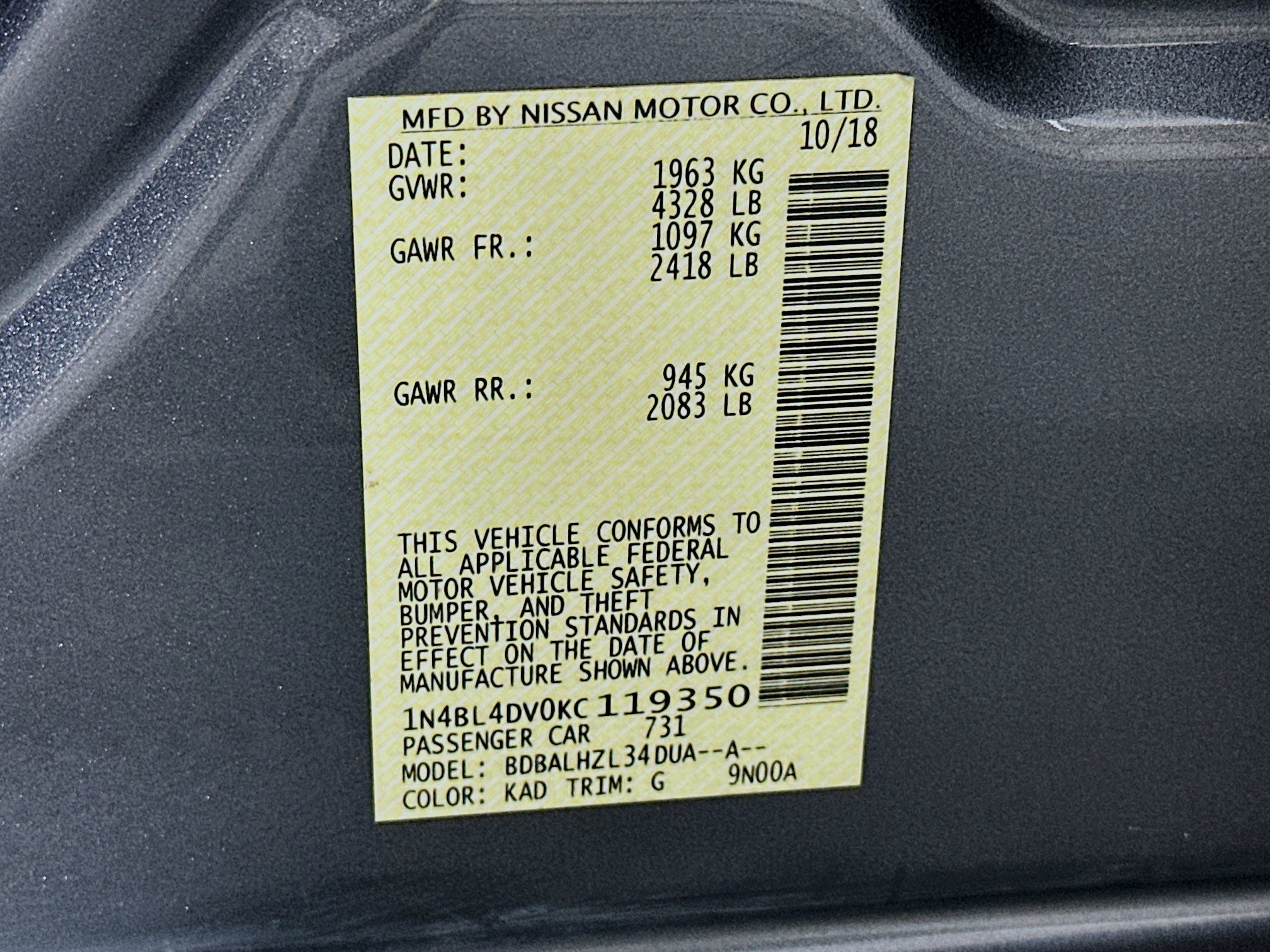 Used 2019 Nissan Altima 2.5 SV FWD image 12