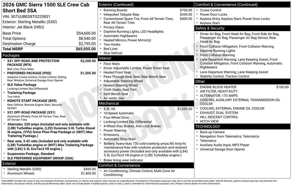 New 2026 GMC Sierra 1500 SLE AWD/4WD image 5