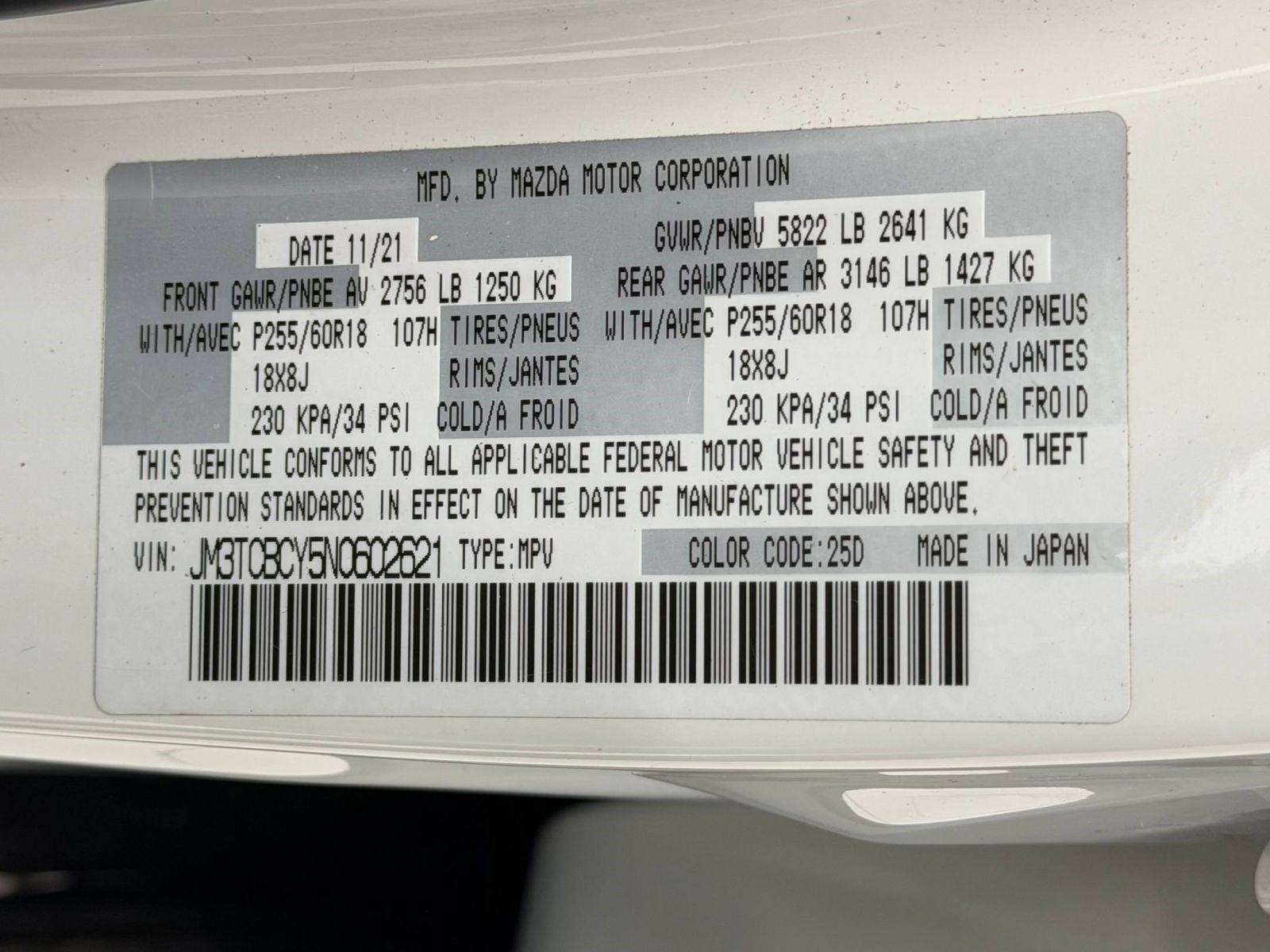 Used 2022 MAZDA CX-9 Touring AWD/4WD image 18