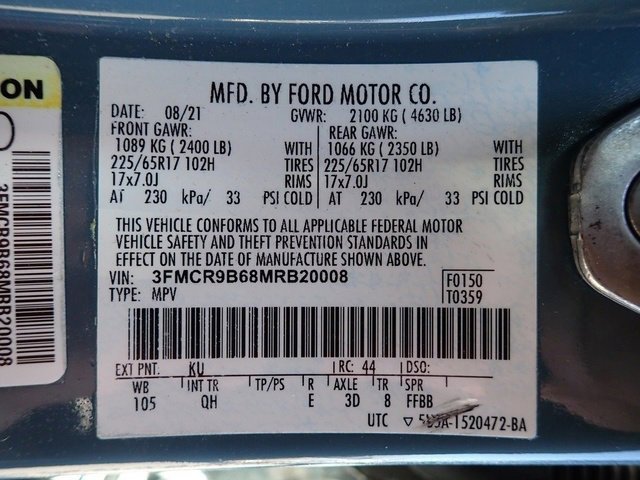 Used 2021 Ford Bronco Sport Big Bend w/ Big Bend Package (96B) image 13