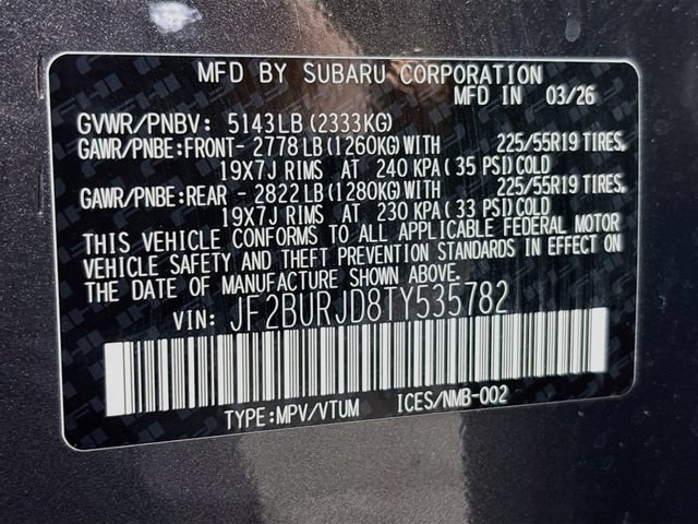 Certified 2026 Subaru Outback Touring XT AWD/4WD image 36