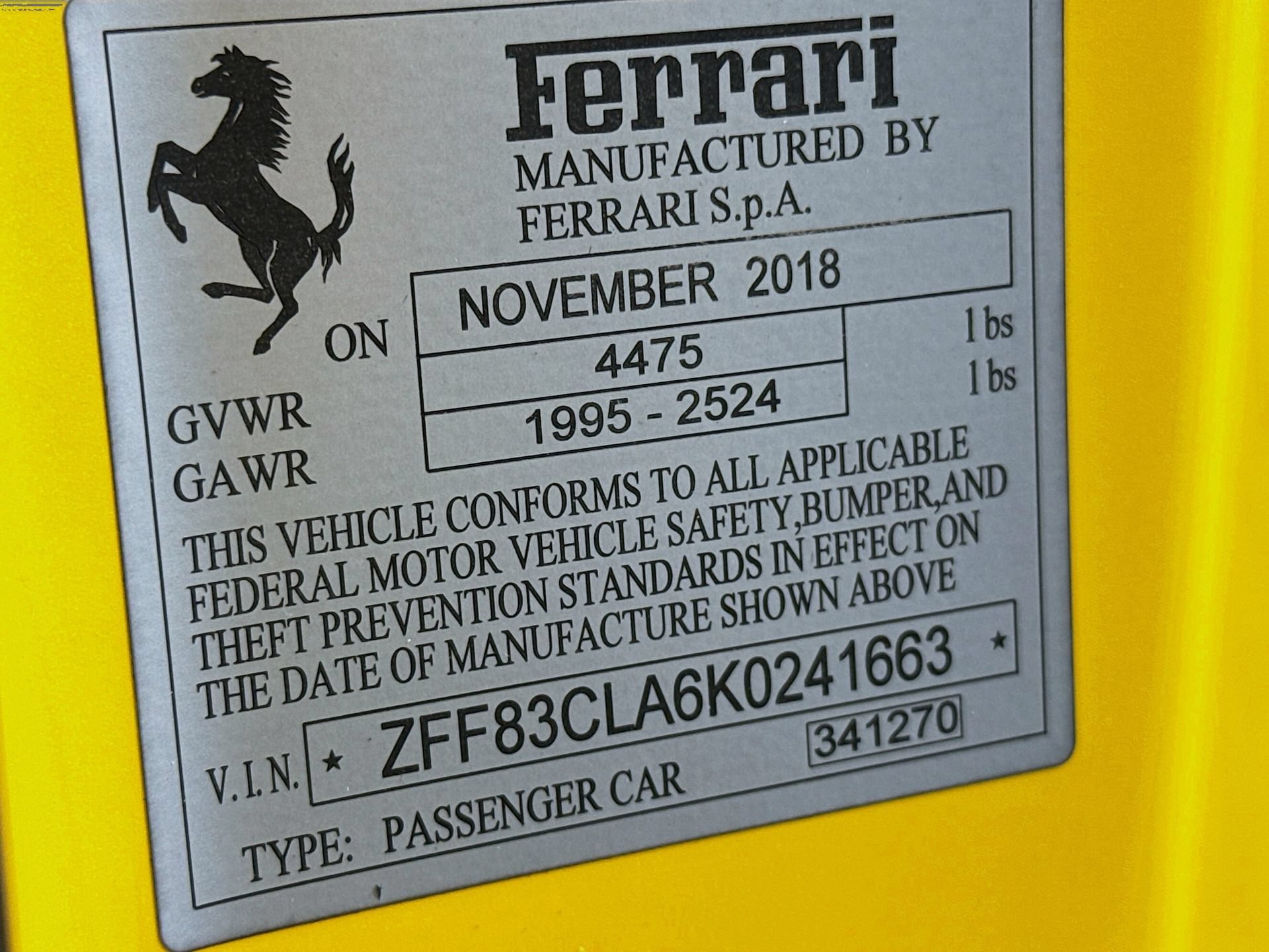 Certified 2019 Ferrari 812 Superfast RWD image 27