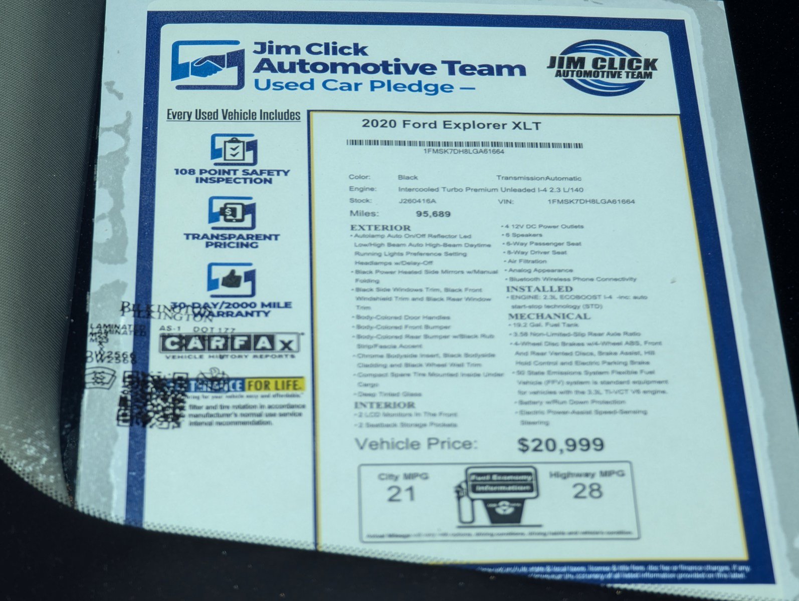 Certified 2020 Ford Explorer XLT w/ Equipment Group 202A RWD image 14