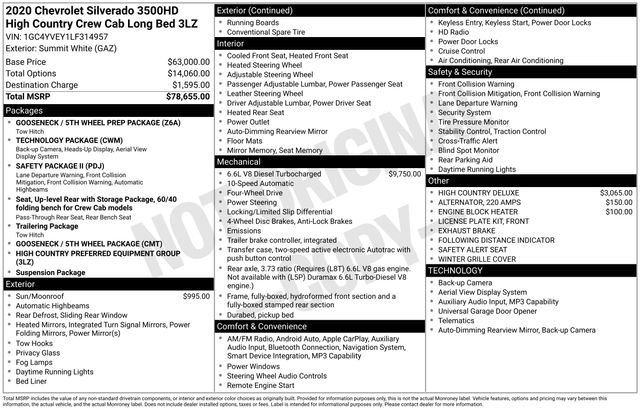 Used 2020 Chevrolet Silverado 3500 High Country image 26