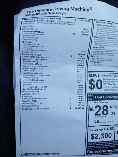 New 2024 BMW 228i Gran Coupe w/ Convenience Package image 29