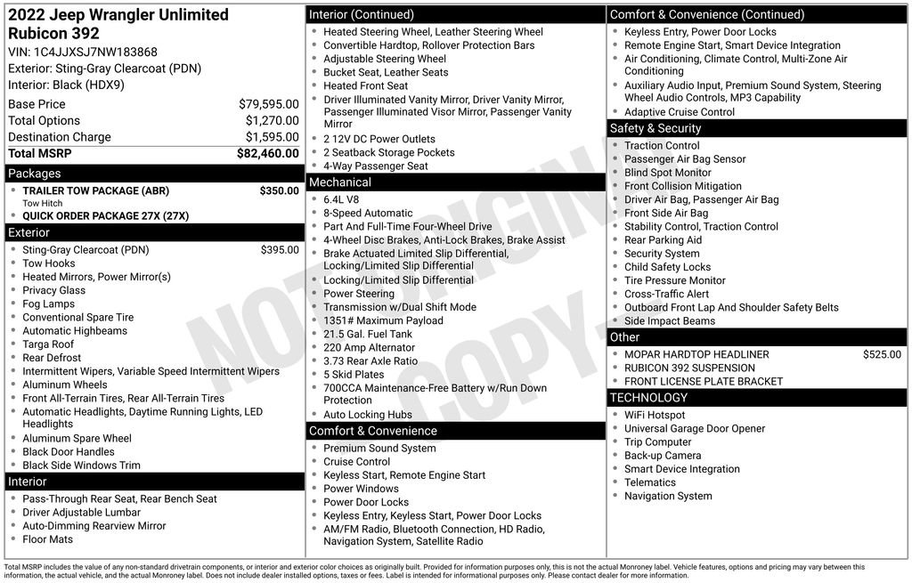 Used 2022 Jeep Wrangler Unlimited Rubicon w/ Trailer Tow Package image 29