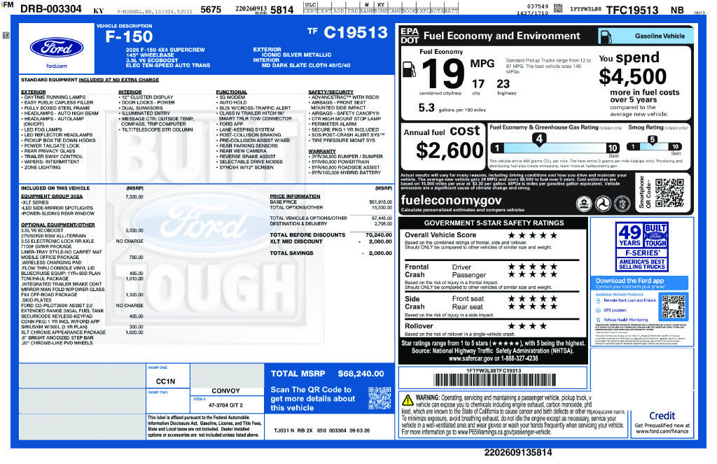 New 2026 Ford F150 XLT w/ Equipment Group 302A MID AWD/4WD image 23