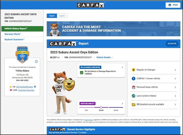 Used 2023 Subaru Ascent Onyx Edition image 12