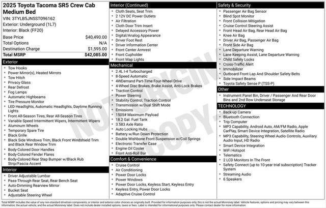 Certified 2025 Toyota Tacoma SR5 AWD/4WD image 2
