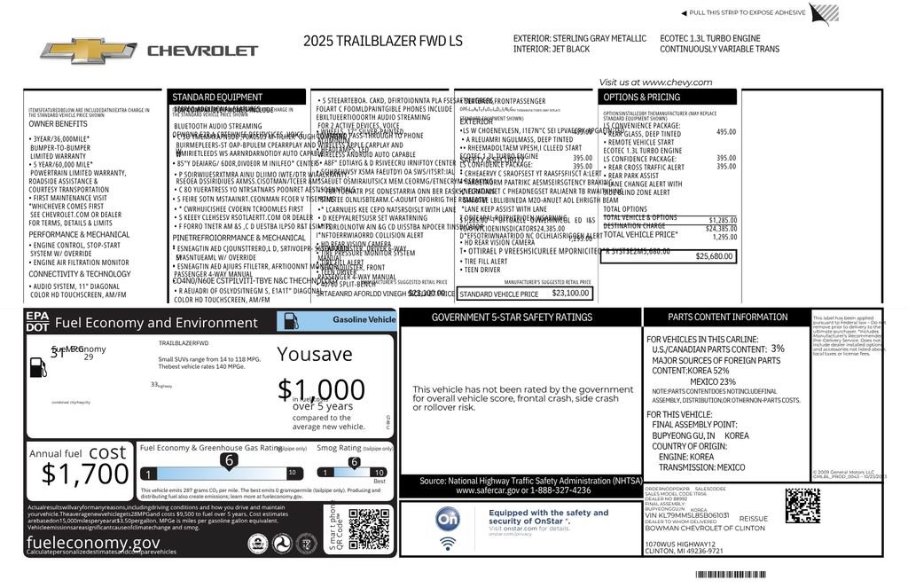 Used 2025 Chevrolet TrailBlazer LS w/ LS Convenience Package FWD image 11