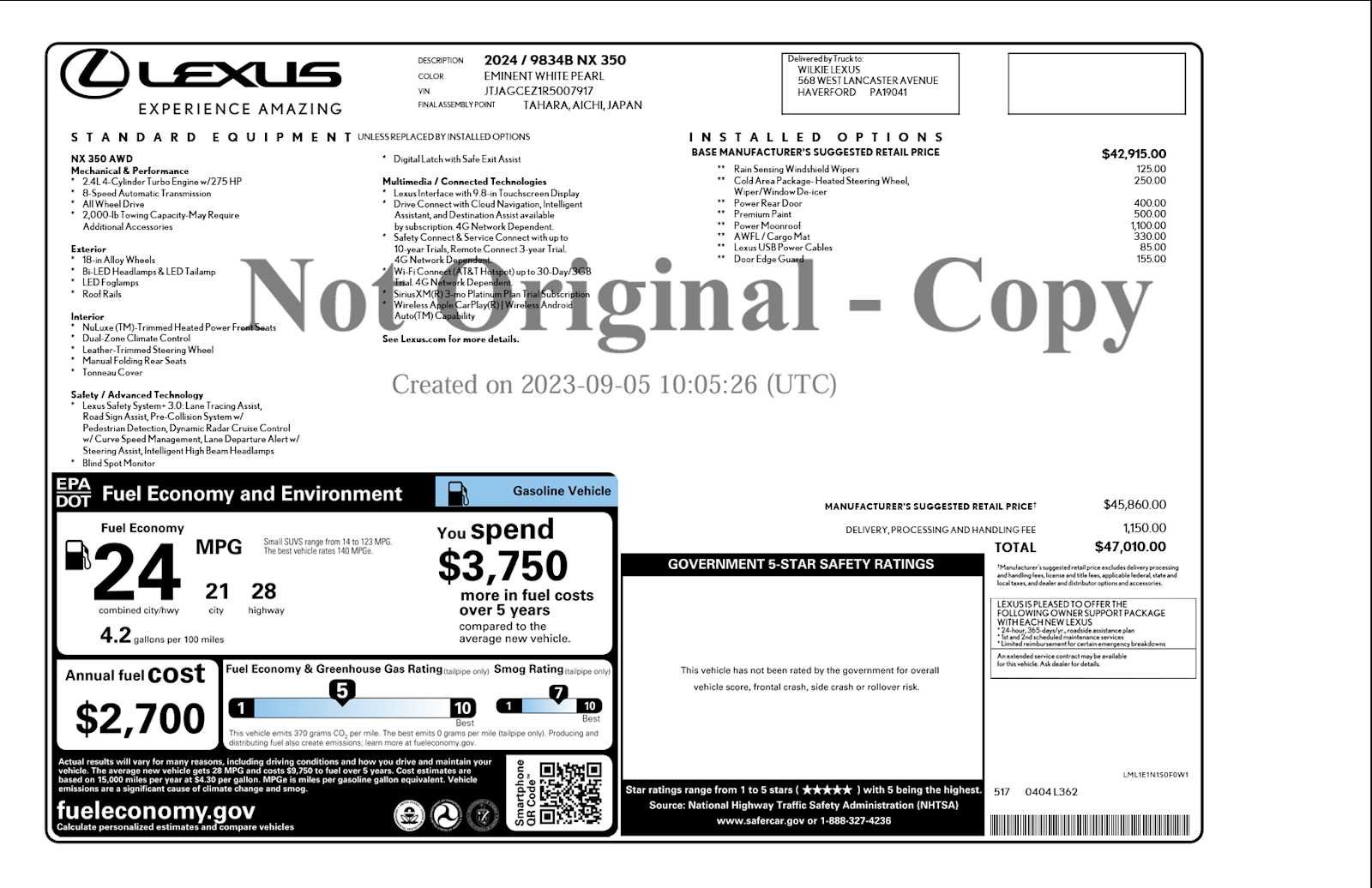 Used 2024 Lexus NX 350 AWD w/ Cold Area Package image 33