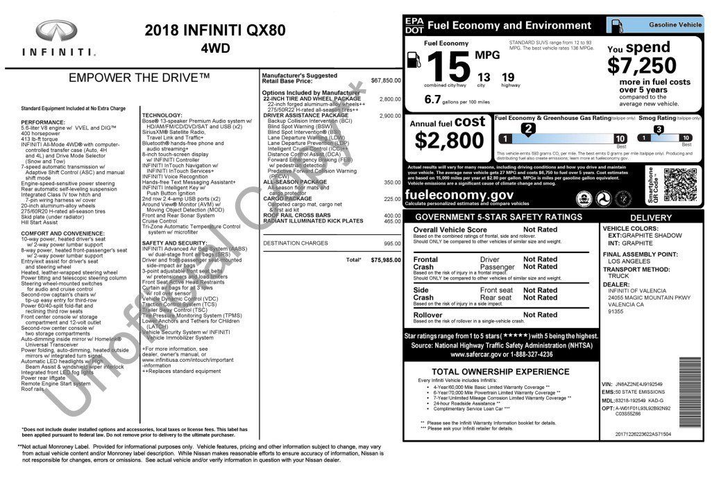 Used 2018 INFINITI QX80 4WD w/ Driver Assistance Package image 6