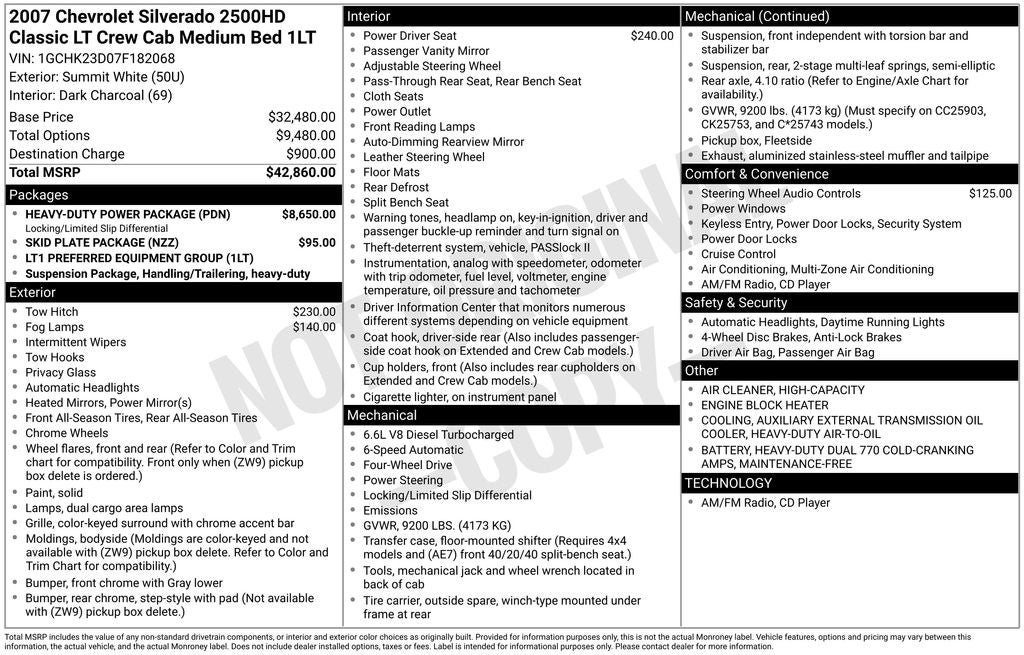 Used 2007 Chevrolet Silverado 2500 LT w/ Heavy-Duty Power Package AWD/4WD image 9