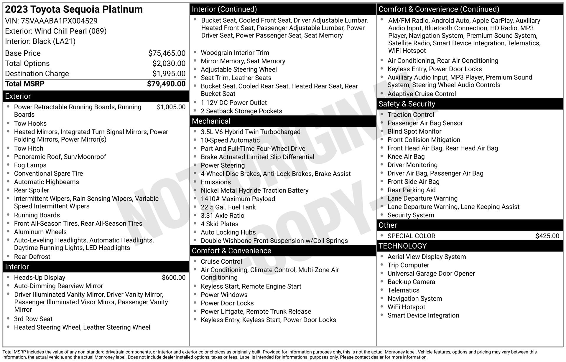 New 2023 Toyota Sequoia Platinum AWD/4WD image 1
