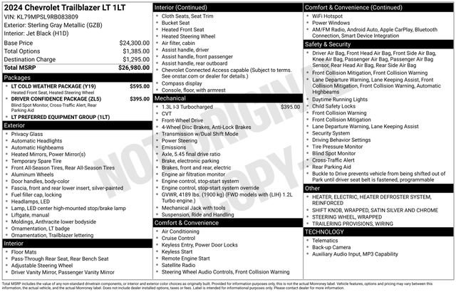 Used 2024 Chevrolet TrailBlazer LT w/ LT Cold Weather Package image 33