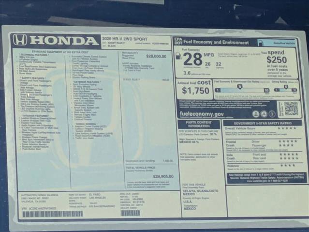 New 2026 Honda HR-V Sport image 17