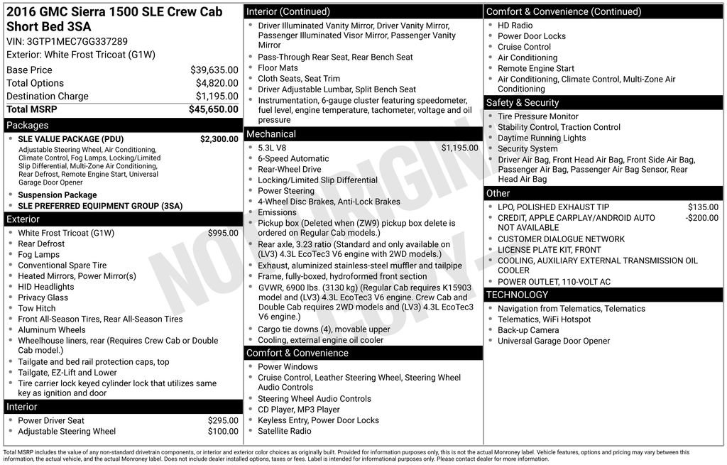 Used 2016 GMC Sierra 1500 SLE w/ SLE Value Package RWD image 4