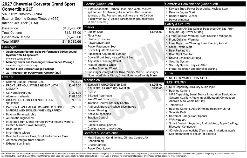 Used 2027 Chevrolet Corvette Grand Sport RWD image 6