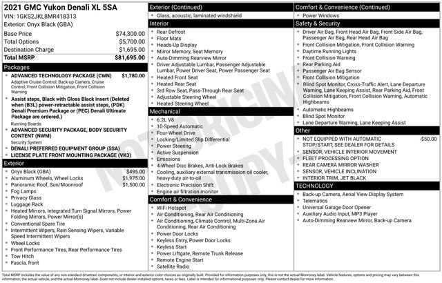 Used 2021 GMC Yukon XL Denali w/ Advanced Technology Package image 2