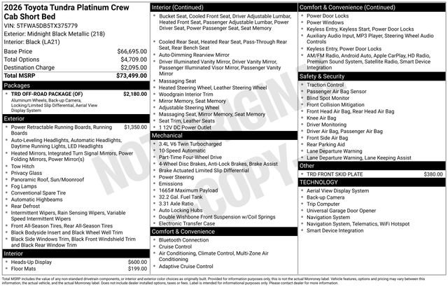New 2026 Toyota Tundra Platinum w/ TRD Off-Road Package AWD/4WD video 4